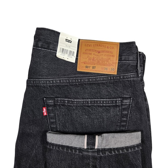 Levi's Other - Levi's Premium 501 Slim Taper Selvedge Jeans Faded Black 36X30 100% Cotton